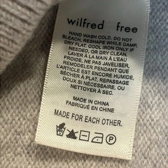 Aritzia Wilfred Free Harper Cropped Wool Sweater Mockneck Wool Sweater Sz M/L - Picture 11 of 15